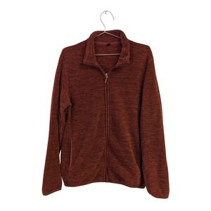 Uniqlo Men's Fleece Full-Zip Jacket Outdoors Lightweight Burnt Orange Large